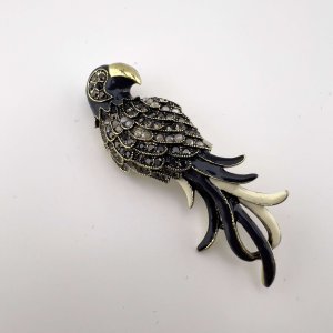 Брошка с кристали папагал 4