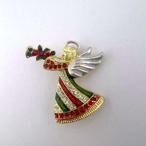 Коледна брошка ангел