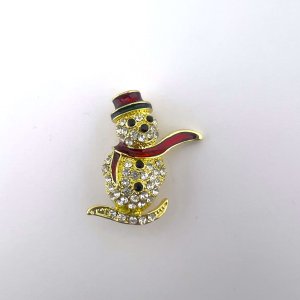 Коледна брошка снежен човек